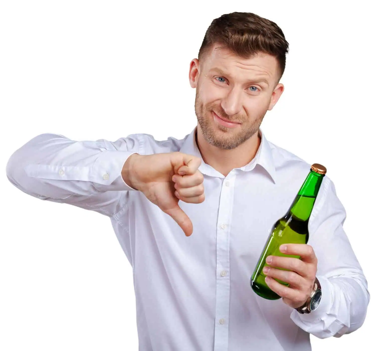 A man not drinking alcohol